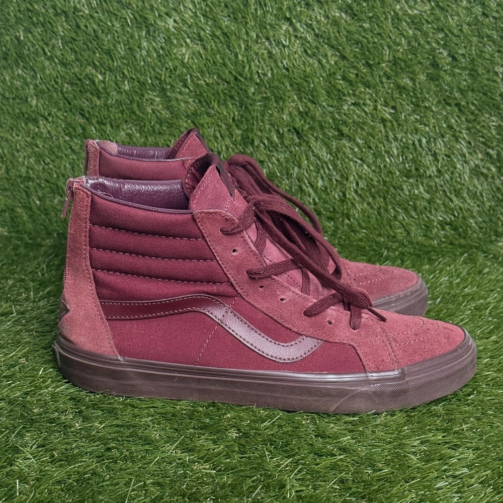 Vans Sk8-Hi Reissue Zip Mens Size 11 Red Suede Skate Shoes Sneakers 721499